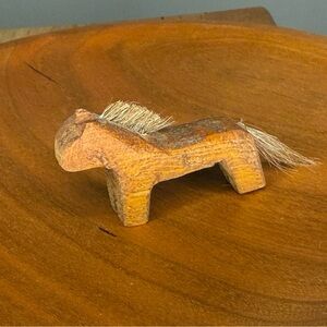 Vintage natural wood Dala Horse